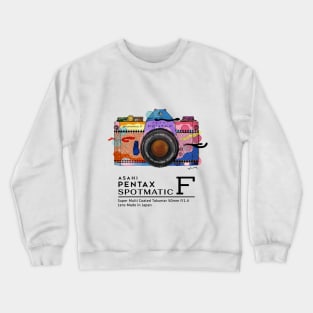 Colorful vintage camera Asahi Pentax Spotmatic F Crewneck Sweatshirt